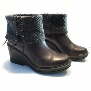 Timberland TB0A1JY5 Kellis Brown Leather Women's Ankle Wedge Boots 8.5 M